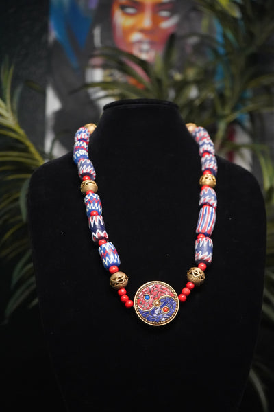 Harmony's Fusion: Yin Yang African Necklace