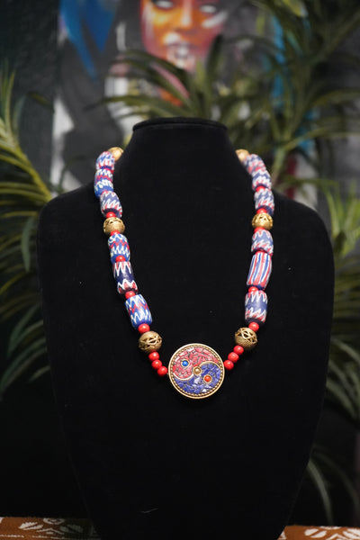 Harmony's Fusion: Yin Yang African Necklace