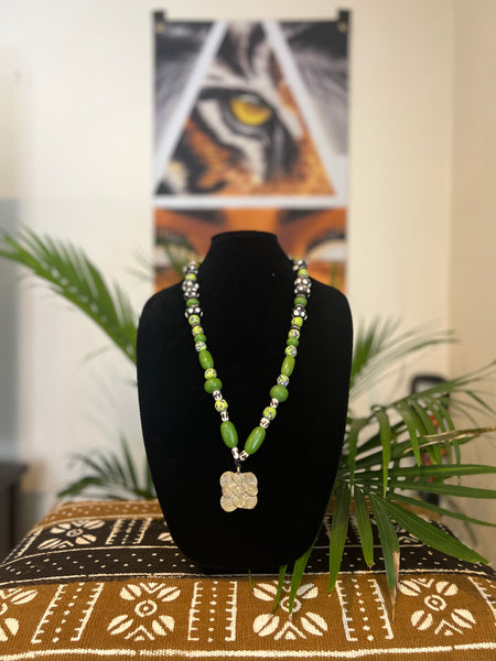 Green Earth Spirals Necklace